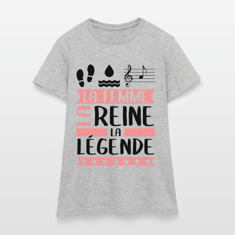 T-shirt femme coloris clair Paola rébus – La femme, la reine, la légende - gris chiné