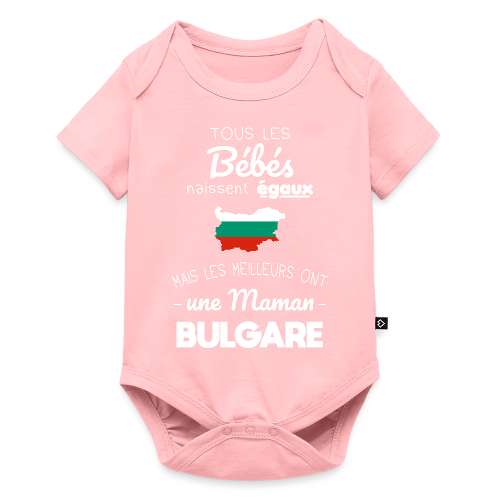 Body Bébé bio manches courtes - Les Meilleurs Ont Une Maman Bulgare - rose
