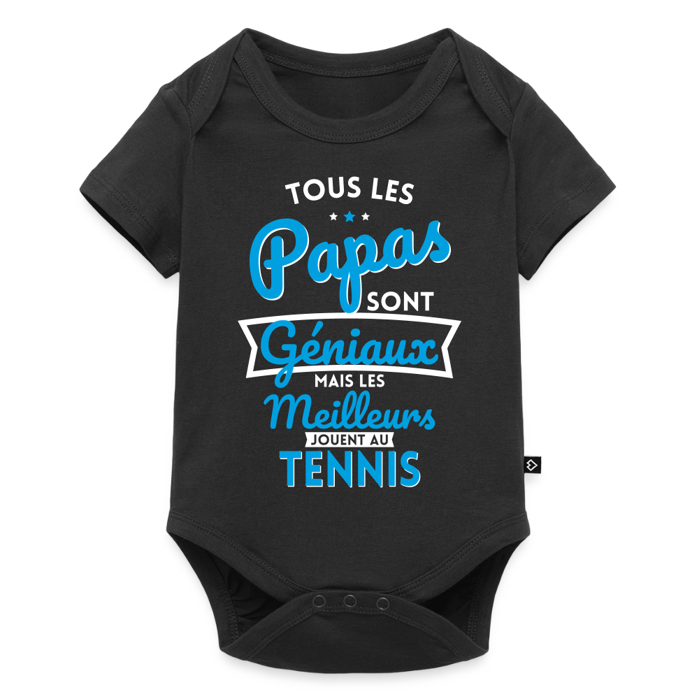 Body Bébé bio manches courtes - les meilleurs jouent au tennis - noir