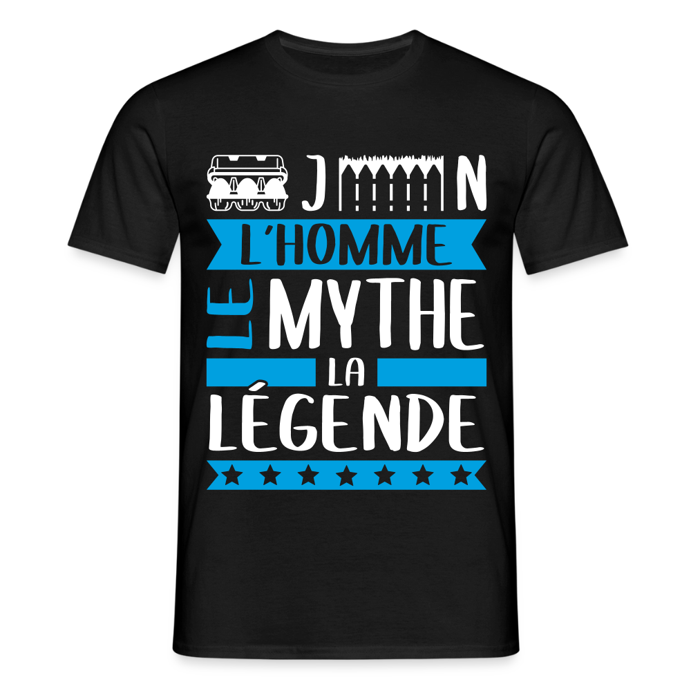 T-shirt homme Eugène rébus – L’homme, le mythe, la légende - noir