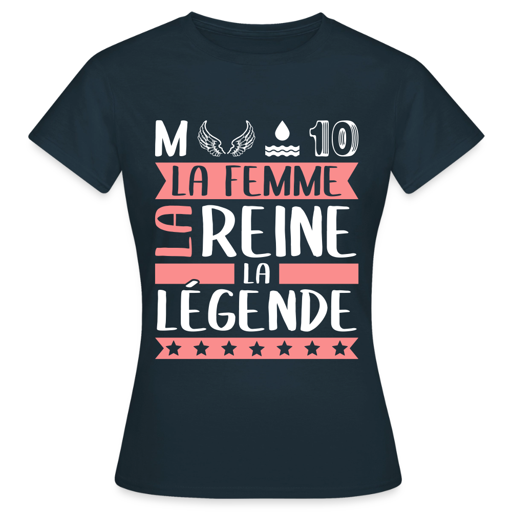 T-shirt femme Mélodie rébus – La femme, la reine, la légende - marine
