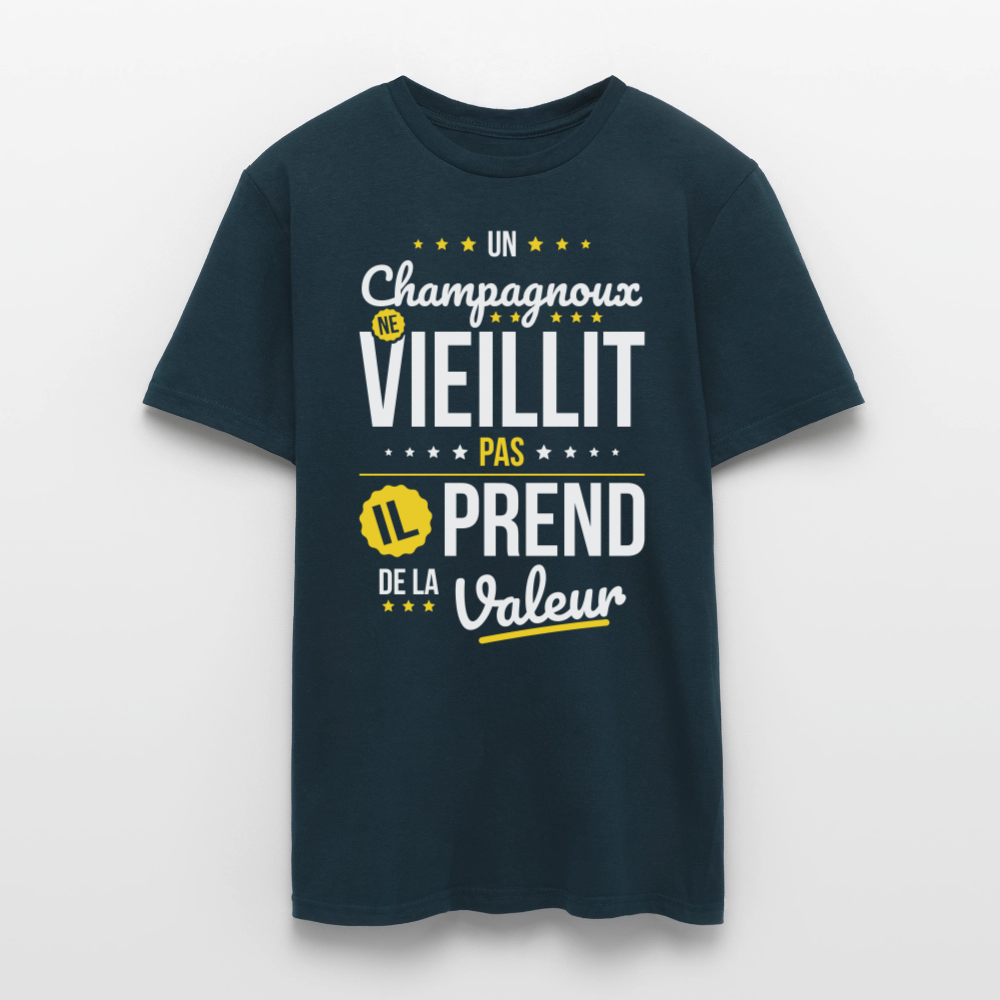 T-shirt Homme - Un Champagnoux ne vieillit pas - marine
