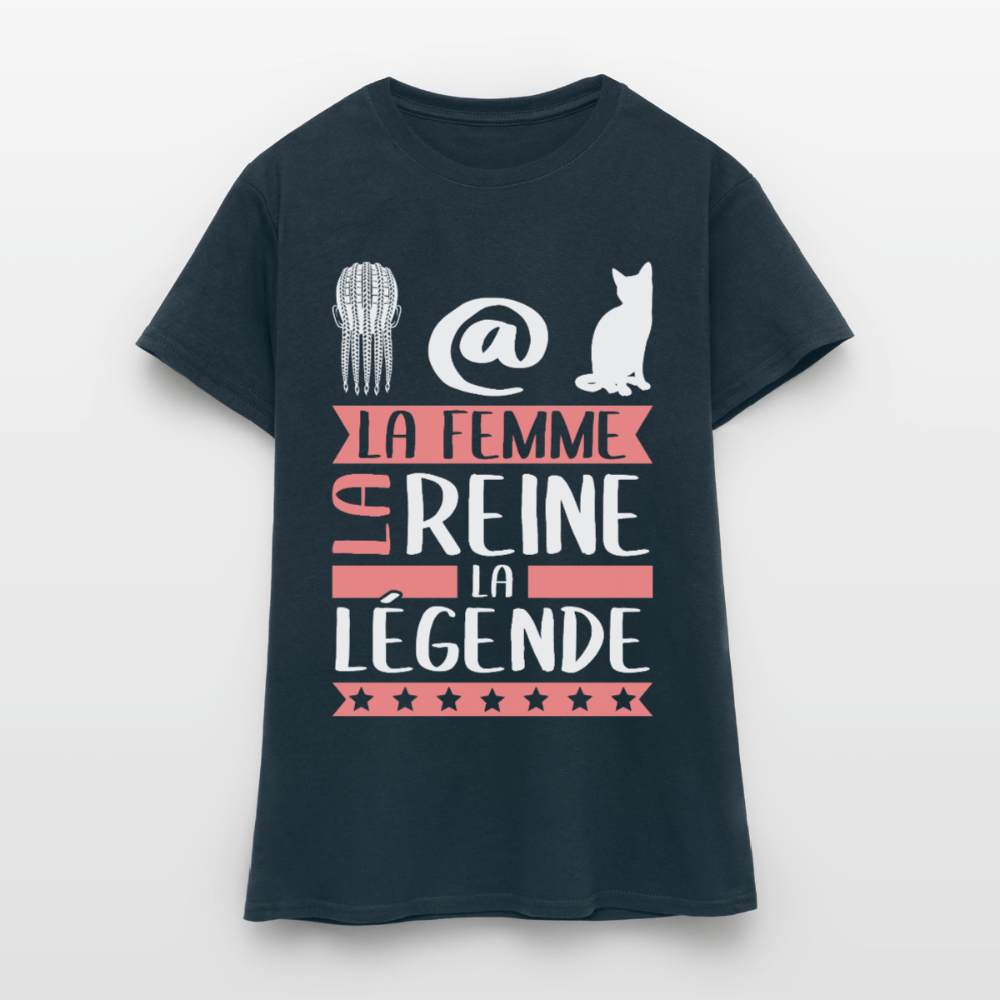 T-shirt femme Natacha rébus – La femme, la reine, la légende - marine