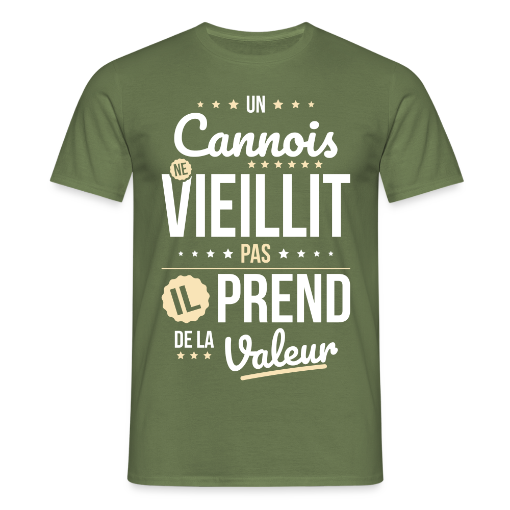 T-shirt Homme - Un Cannois ne vieillit pas - vert militaire