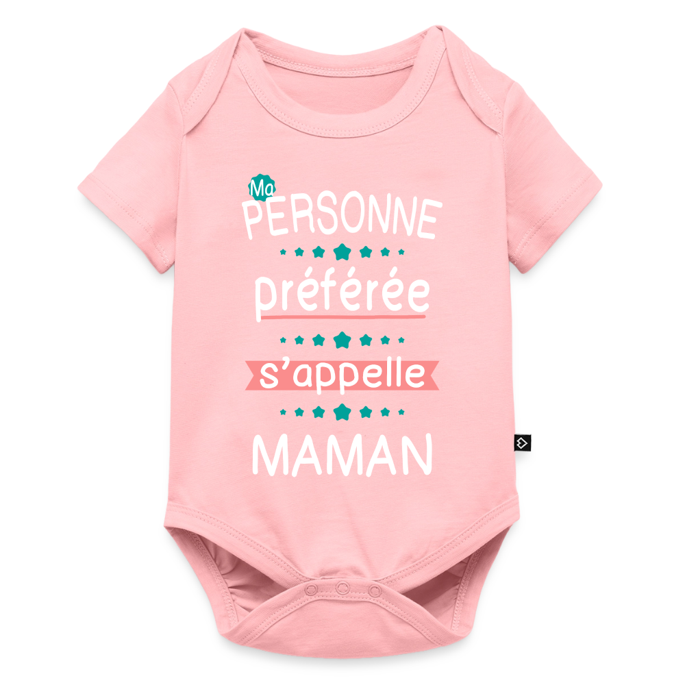 Body bébé bio manches courtes impression rose - Personne préférée Maman - rose