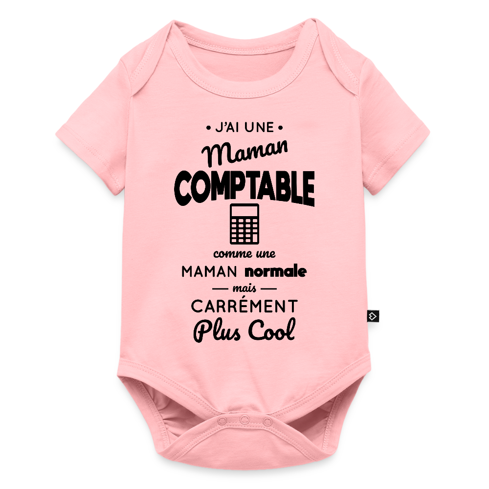 Body Bébé bio manches courtes - J'ai une maman comptable - rose