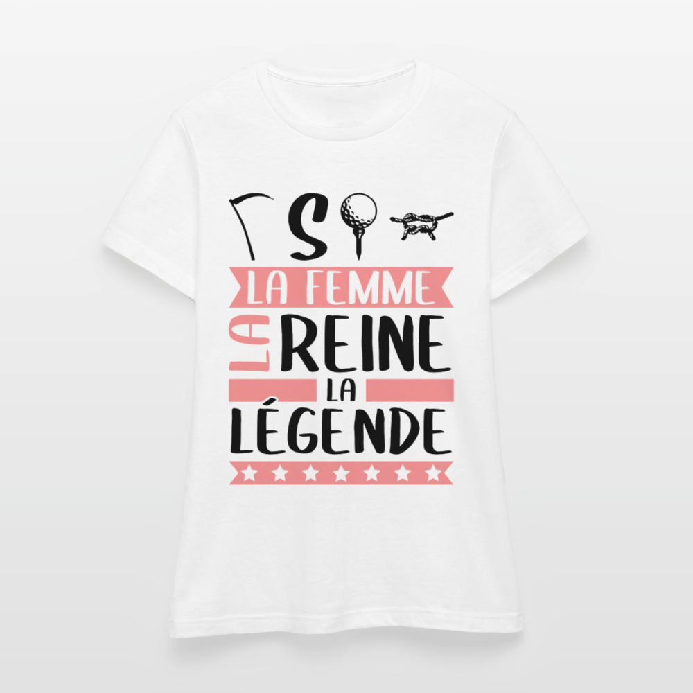 T-shirt femme coloris clair Faustine rébus – La femme, la reine, la légende - blanc