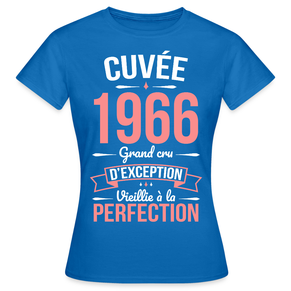 T-shirt anniversaire femme 60 ans – Cuvée 1966, Grand cru d’exception - bleu royal