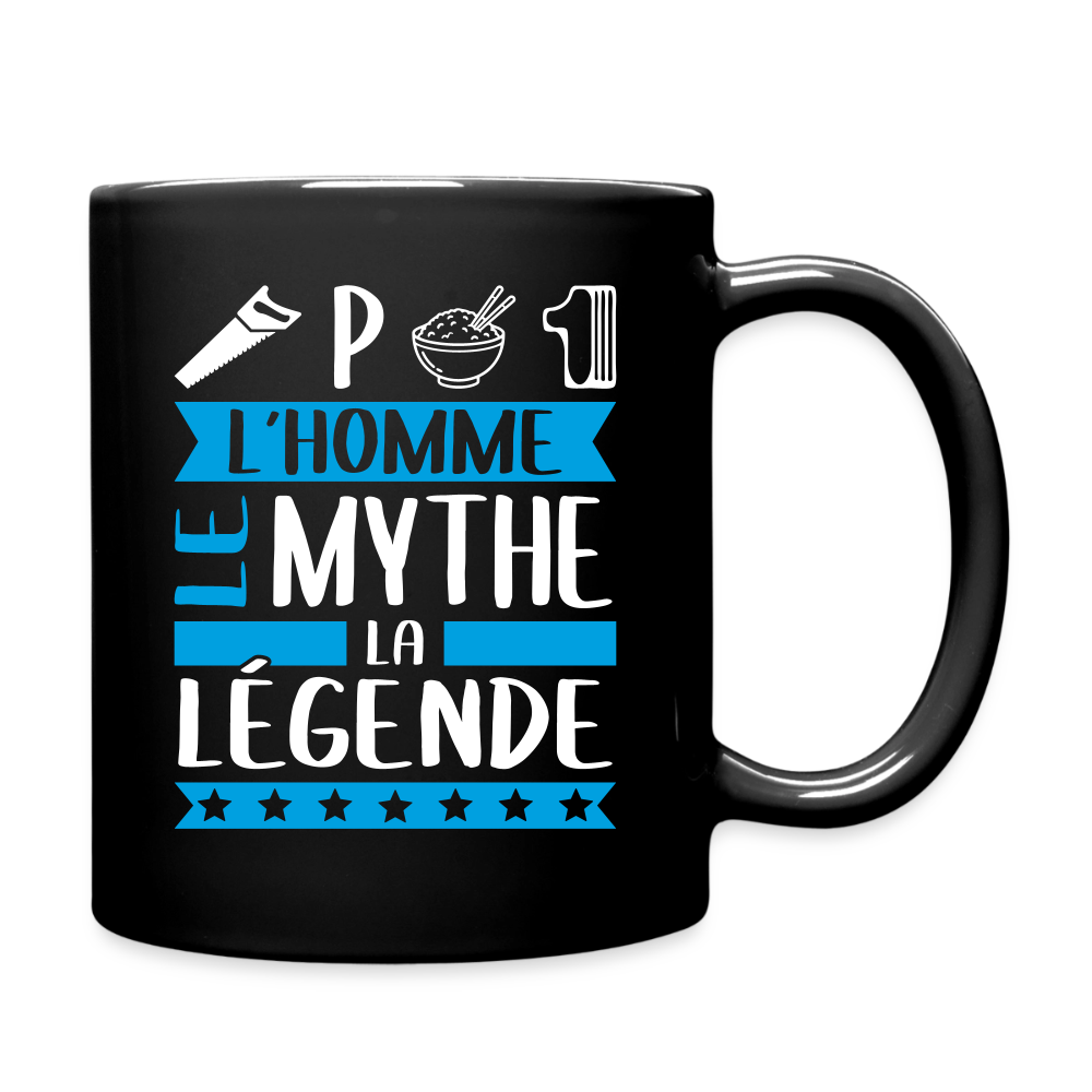 Mug uni Cyprien rébus – L’homme, le mythe, la légende - noir