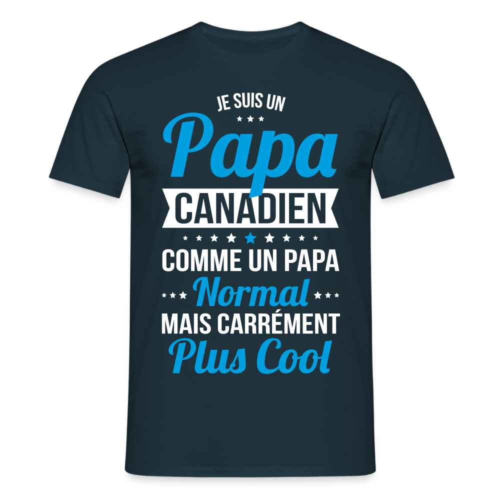 T-shirt Homme - Papa Canadien Plus Cool - marine
