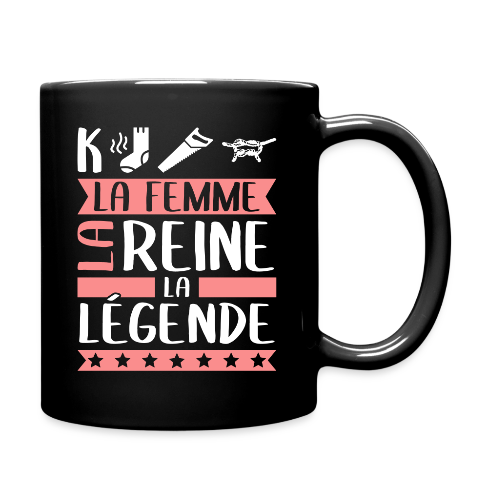 Mug uni Capucine rébus – La femme, la reine, la légende - noir