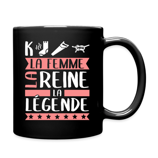 Mug uni Capucine rébus – La femme, la reine, la légende - noir