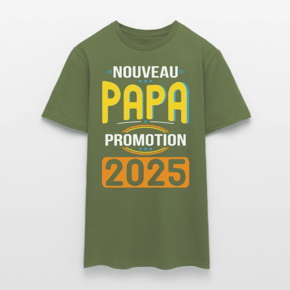 T-shirt Homme - Nouveau Papa - Promotion 2025 - vert militaire