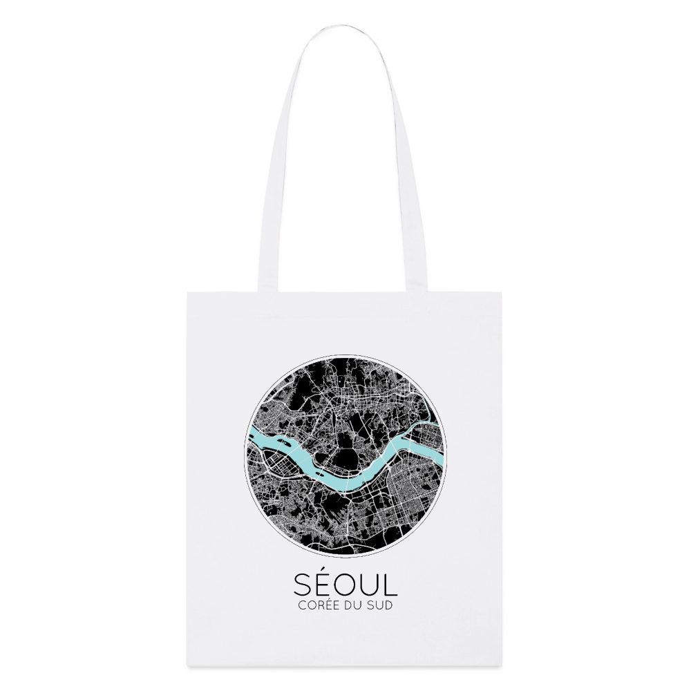 Tote Bag Séoul Bio Coloris Clair – Plan de Séoul - blanc