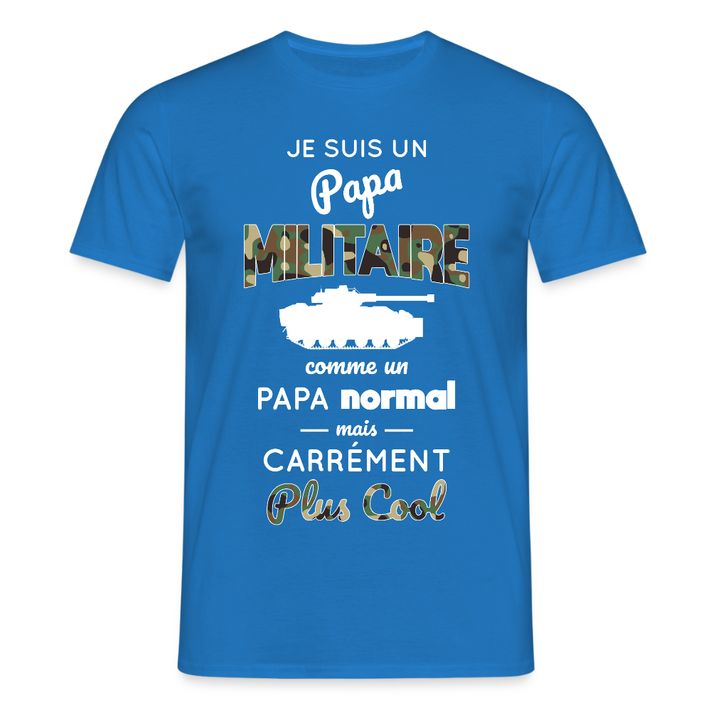 T-shirt Homme - Papa militaire plus cool - bleu royal