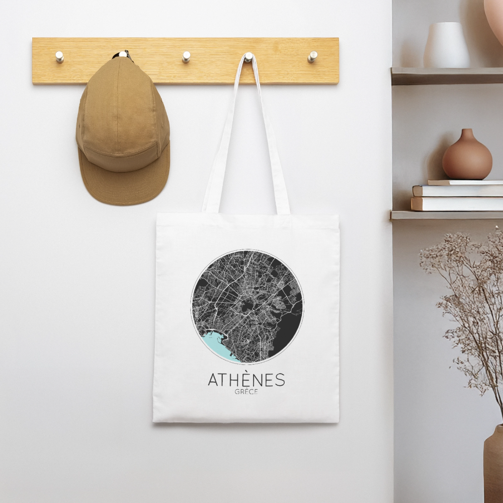 Tote Bag Athènes Bio Coloris Clair – Plan d’Athènes - blanc