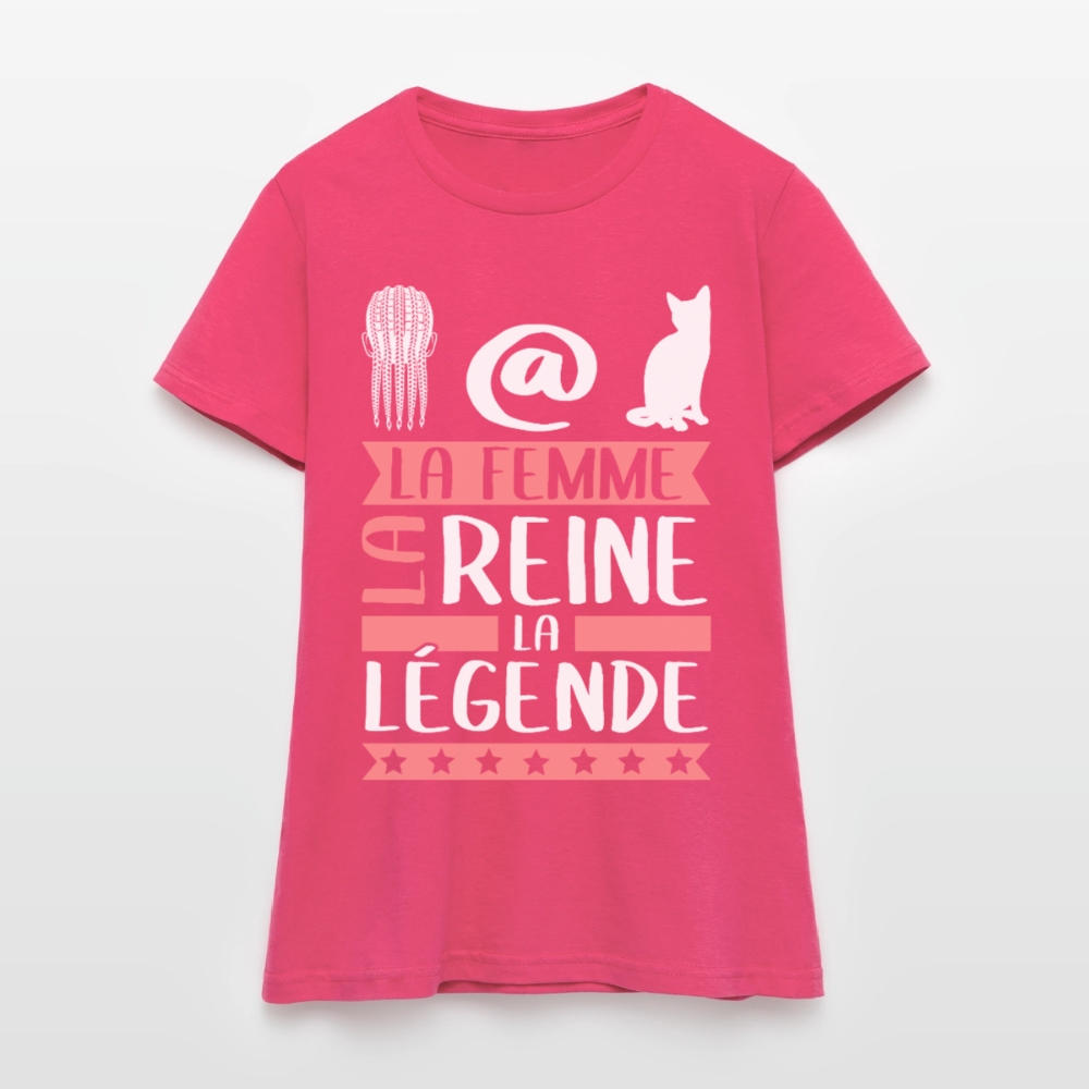 T-shirt femme Natacha rébus – La femme, la reine, la légende - rose azalée