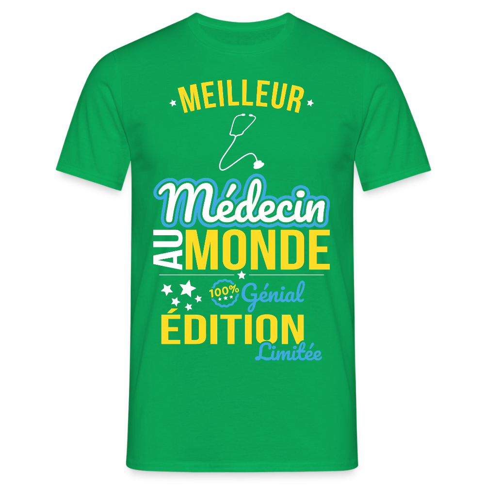T-shirt Homme - Meilleur Médecin au monde - 100% génial - vert
