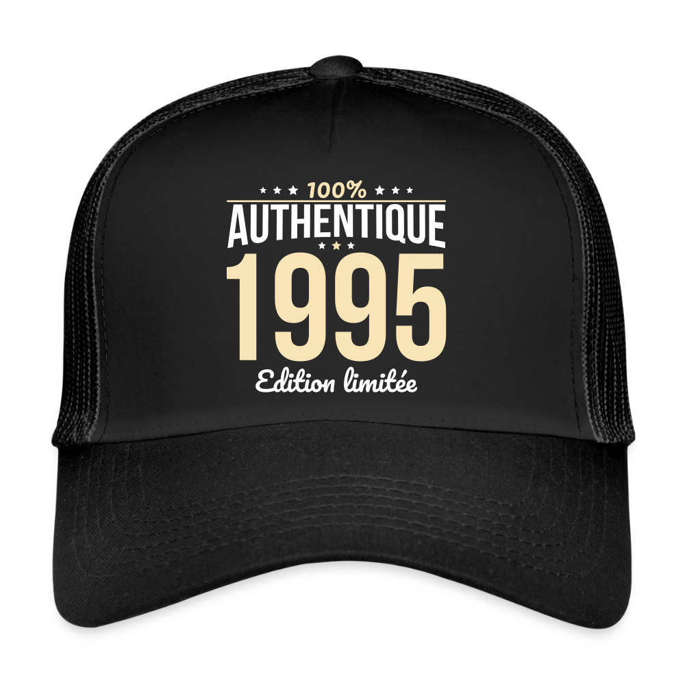 Casquette Trucker - Anniversaire 30 Ans - 100% Authentique 1995 - noir/noir