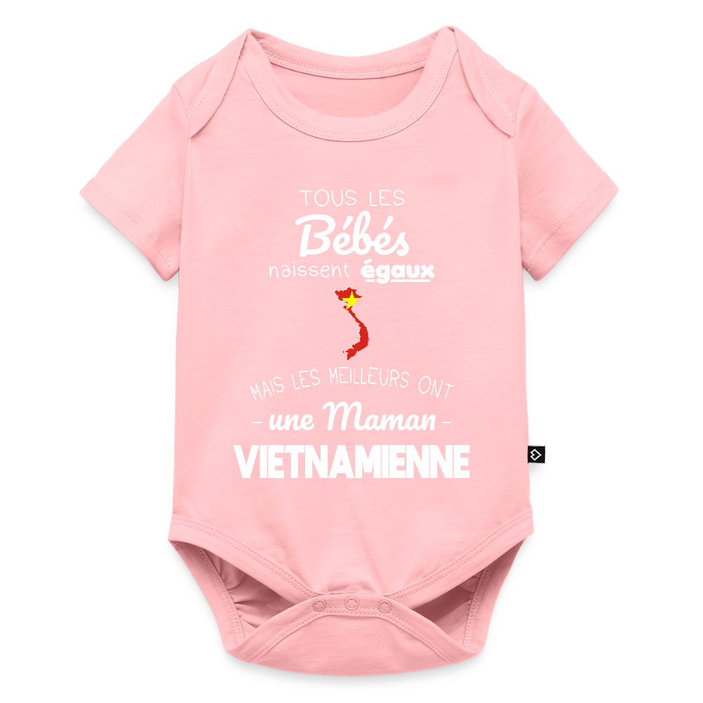 Body Bébé bio manches courtes - Les Meilleurs Ont Une Maman Vietnamienne - rose