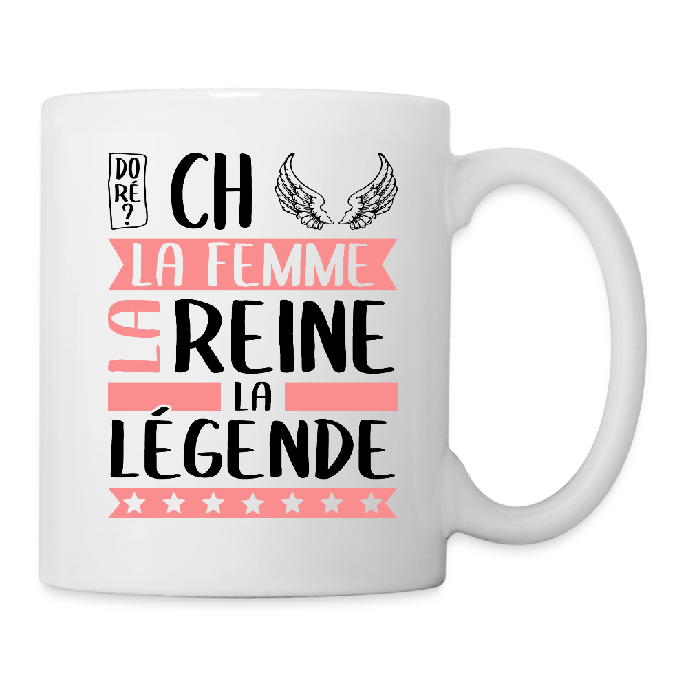 Mug blanc Michèle rébus – La femme, la reine, la légende - blanc