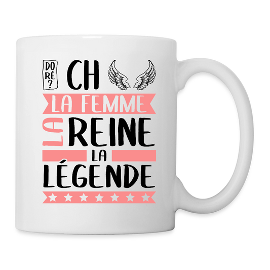 Mug blanc Michèle rébus – La femme, la reine, la légende - blanc