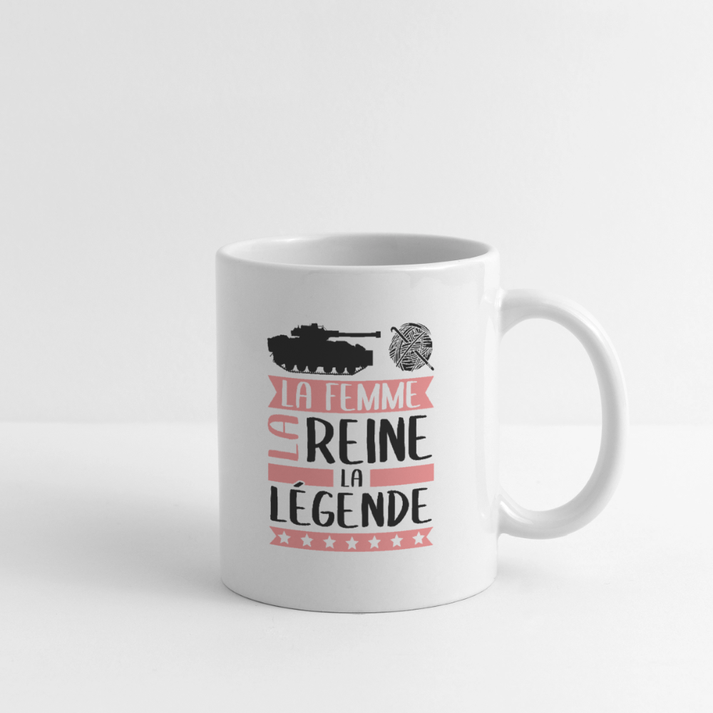 Mug blanc Charlène rébus – La femme, la reine, la légende - blanc