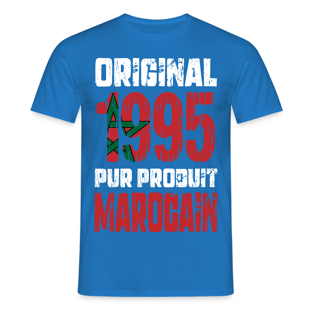 T-shirt Homme - Anniversaire 30 Ans - Original 1995 - Pur produit Marocain - bleu royal