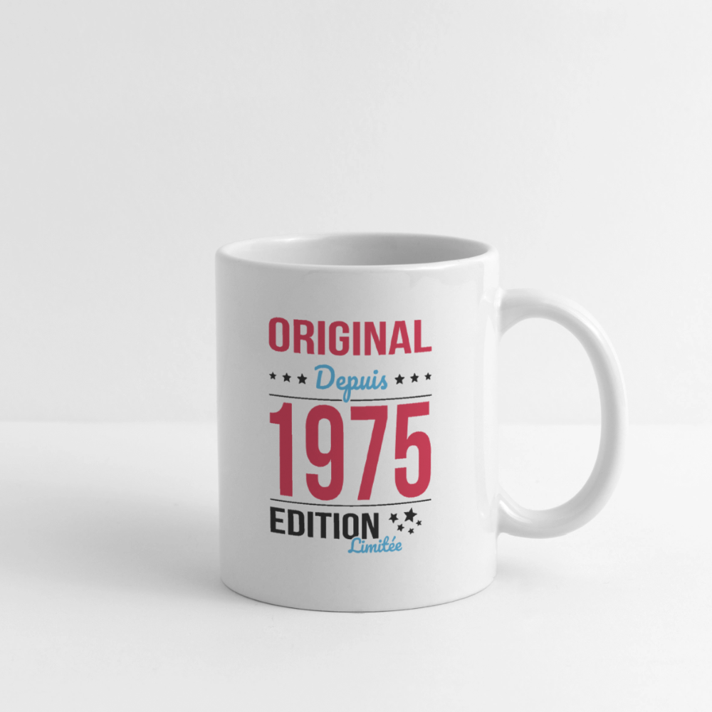 Mug blanc - Anniversaire 50 Ans - Original depuis 1975 - blanc