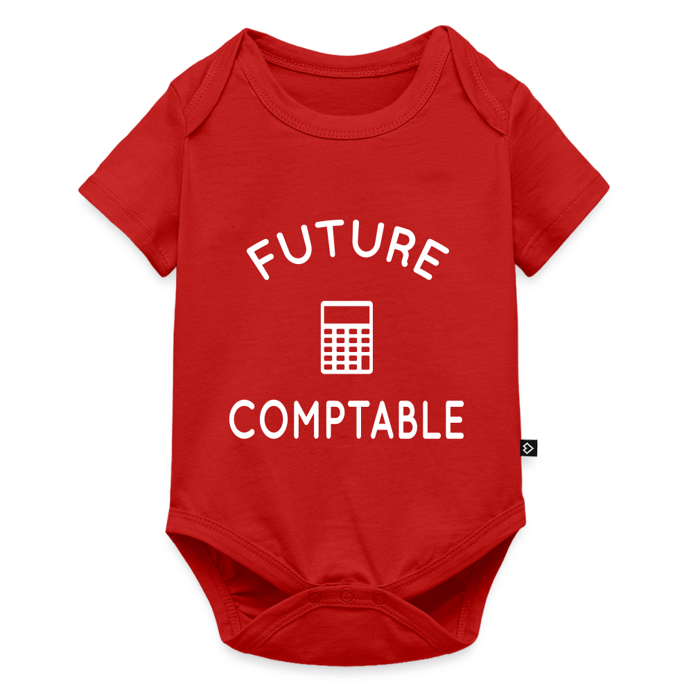 Body Bébé bio manches courtes - Future comptable - rouge