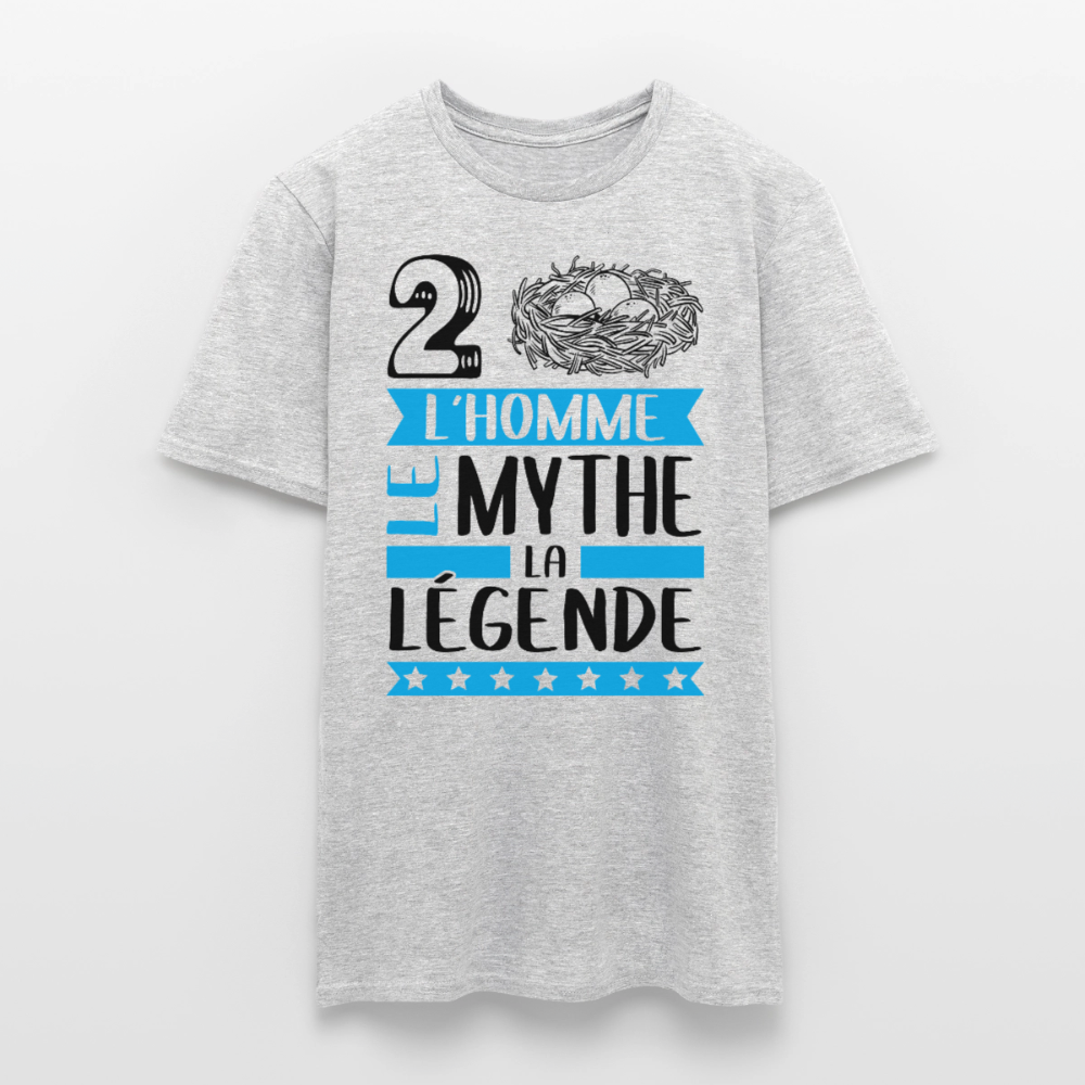 T-shirt homme coloris clair Denis rébus – L’homme, le mythe, la légende - gris chiné