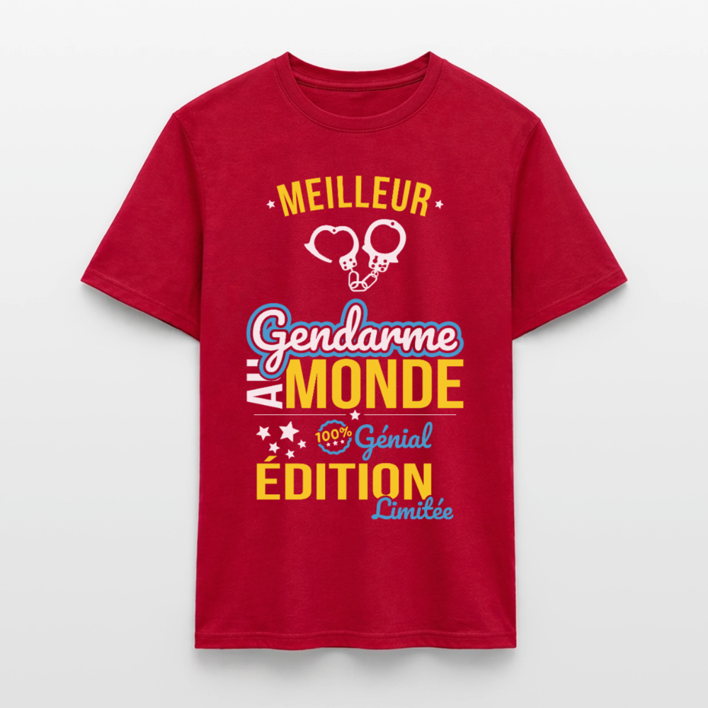 T-shirt Homme - Meilleur gendarme au Monde - rouge