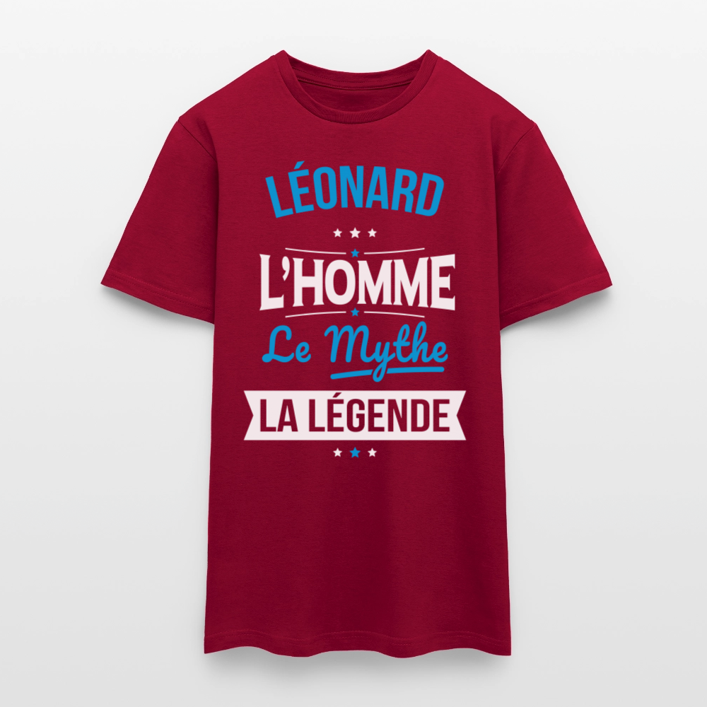 T-shirt Homme - Léonard - l'Homme - le Mythe - la Légende - rouge brique