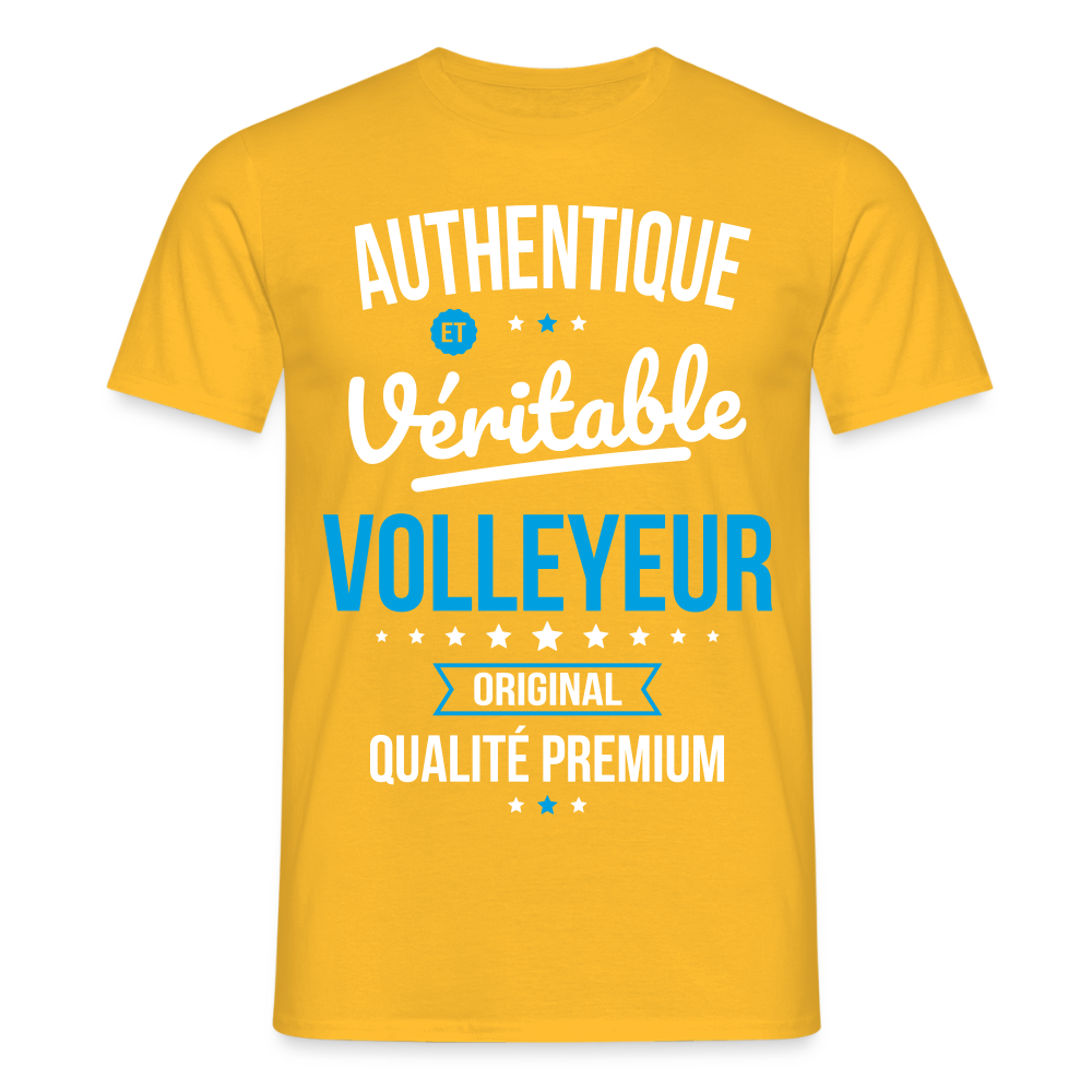 T-shirt Homme - Authentique et véritable Volleyeur - jaune