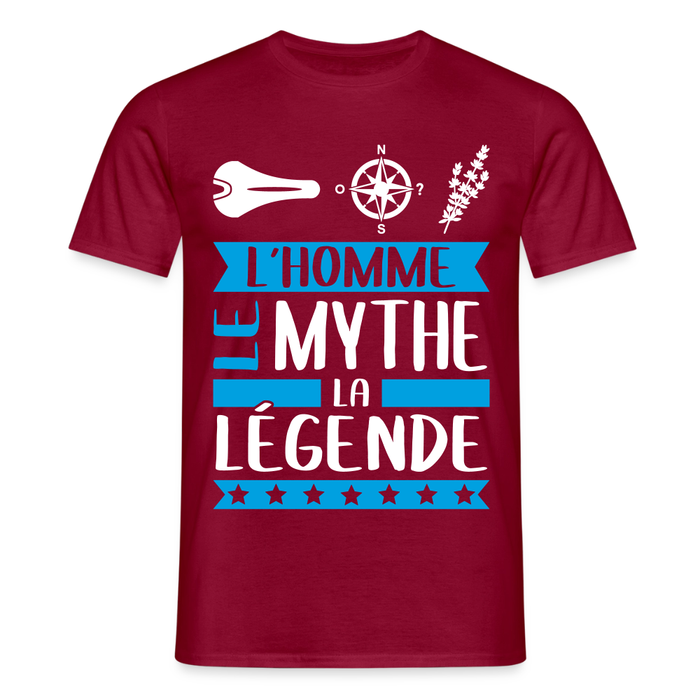 T-shirt homme Célestin rébus – L’homme, le mythe, la légende - rouge brique