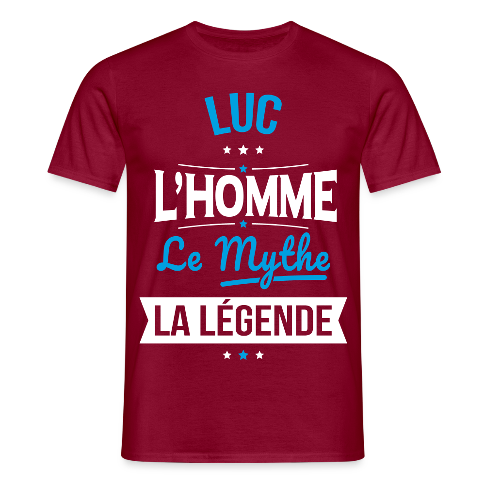 T-shirt Homme - Luc - l'Homme - le Mythe - la Légende - rouge brique