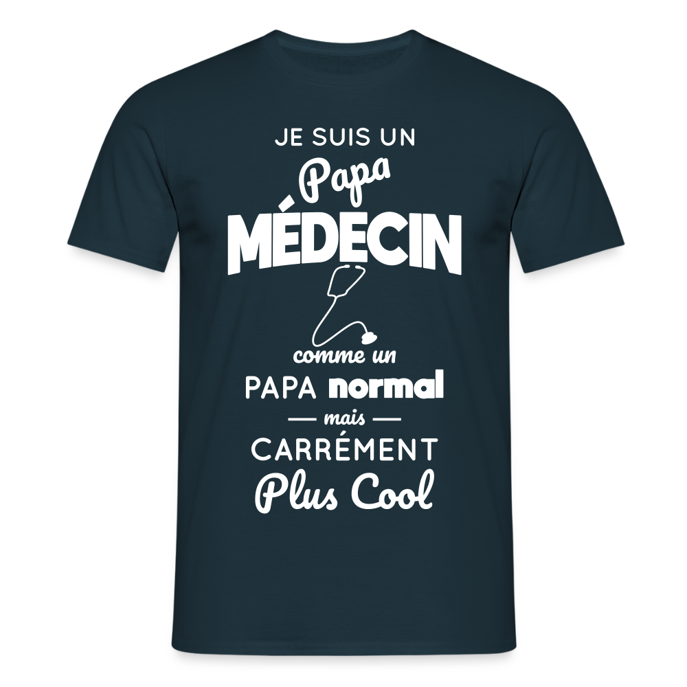 T-shirt Homme - Papa médecin plus cool - marine