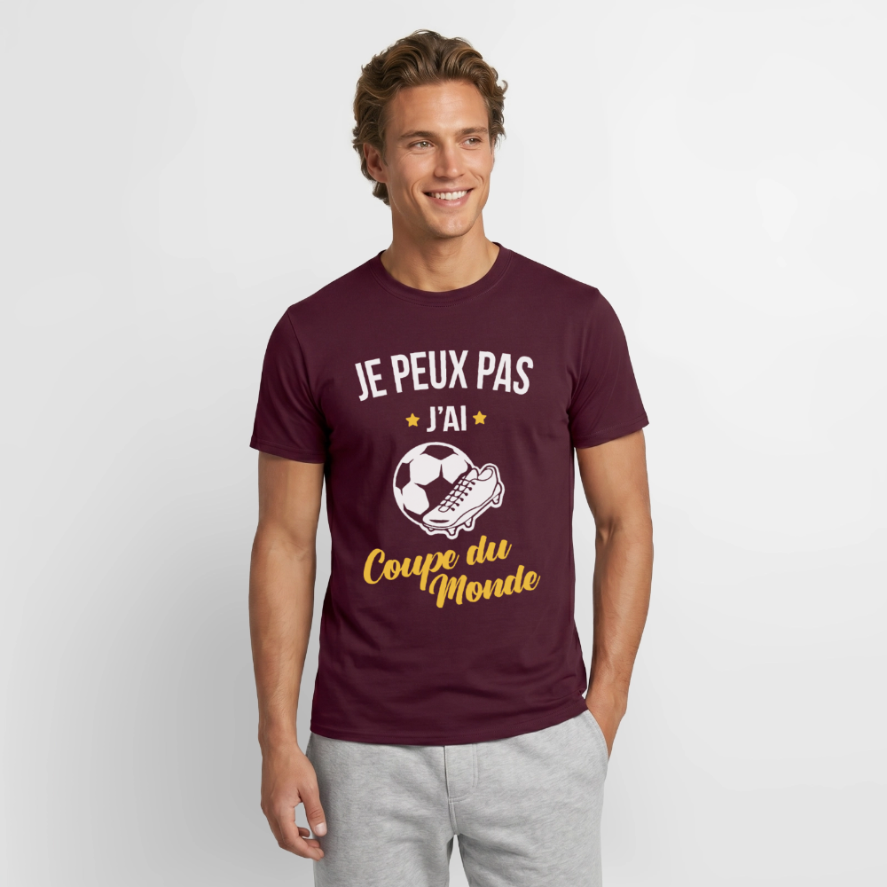 T-shirt Homme - Je peux pas j'ai Coupe du Monde - rouge brique