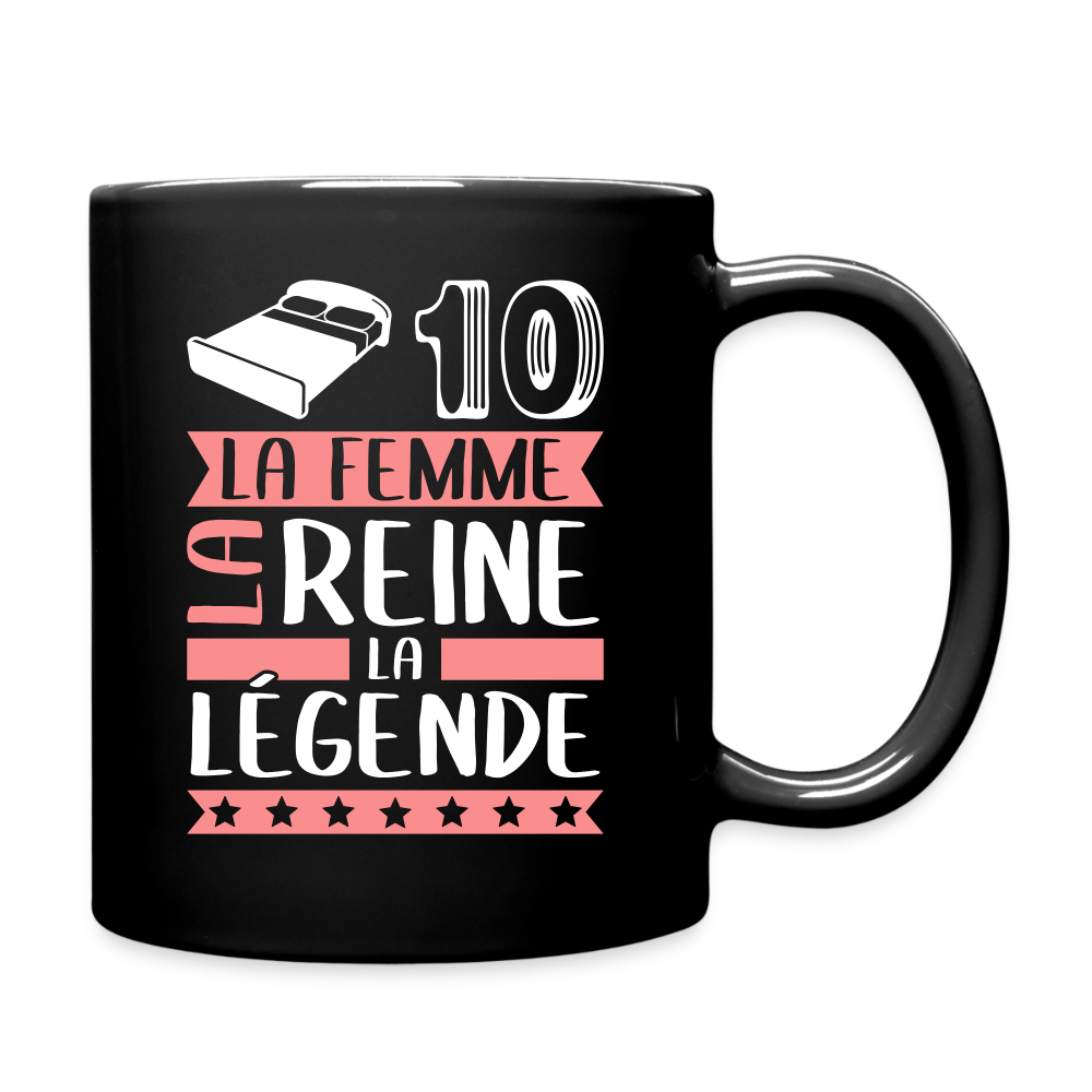 Mug uni Lydie rébus – La femme, la reine, la légende - noir
