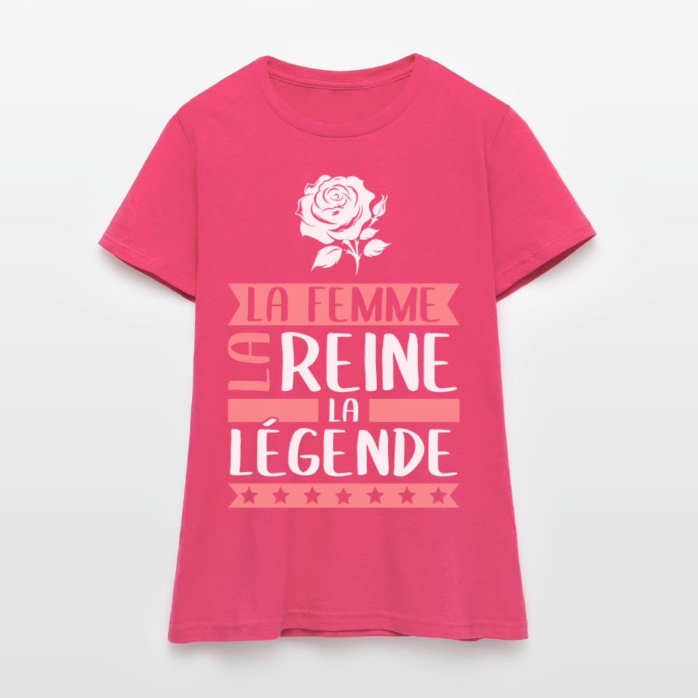 T-shirt femme Rose rébus – La femme, la reine, la légende - rose azalée