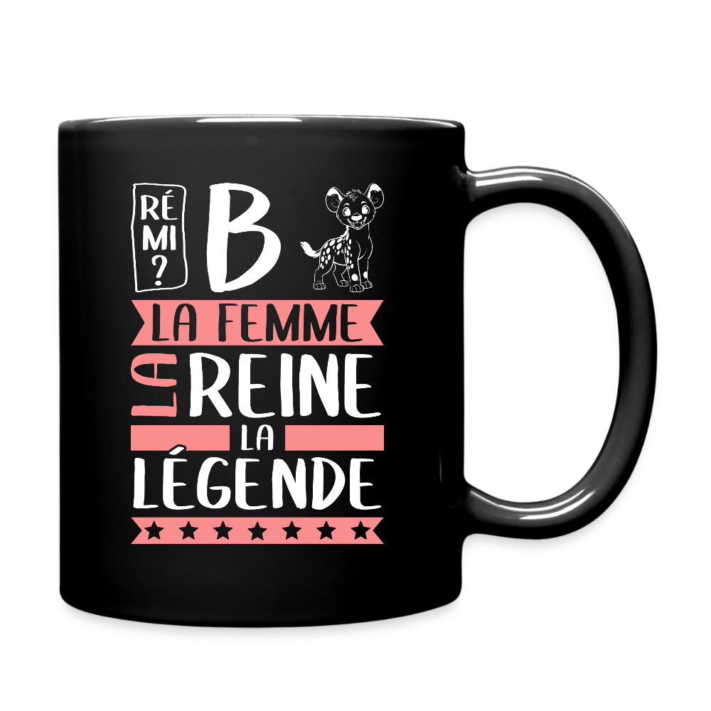 Mug uni Fabienne rébus – La femme, la reine, la légende - noir