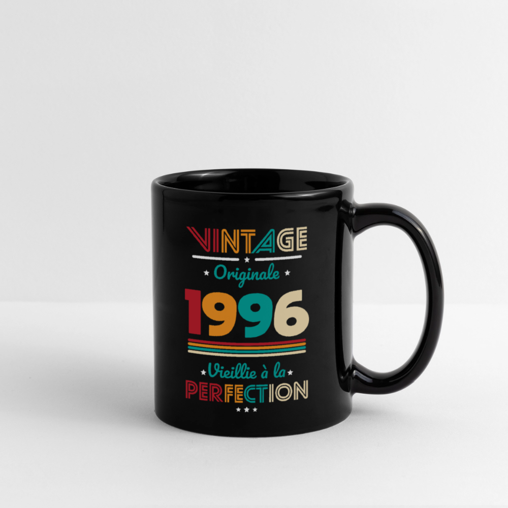 Mug anniversaire femme 30 ans – Vintage, originale, 1996 - noir