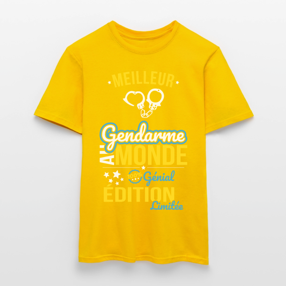 T-shirt Homme - Meilleur gendarme au Monde - jaune