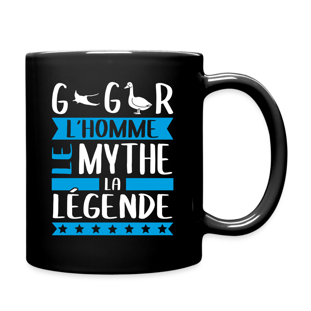Mug uni Grégoire rébus – L’homme, le mythe, la légende - noir