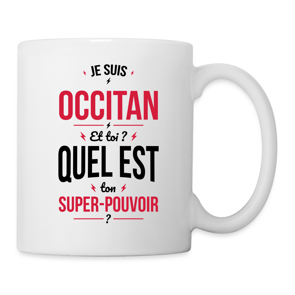 Mug blanc - Je suis Occitan - Super-pouvoir - blanc