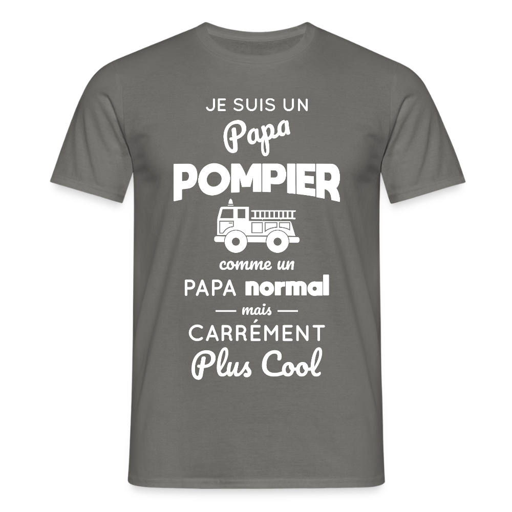T-shirt Homme - Papa pompier plus cool - gris graphite