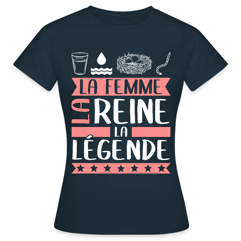 T-shirt femme Véronique rébus – La femme, la reine, la légende - marine