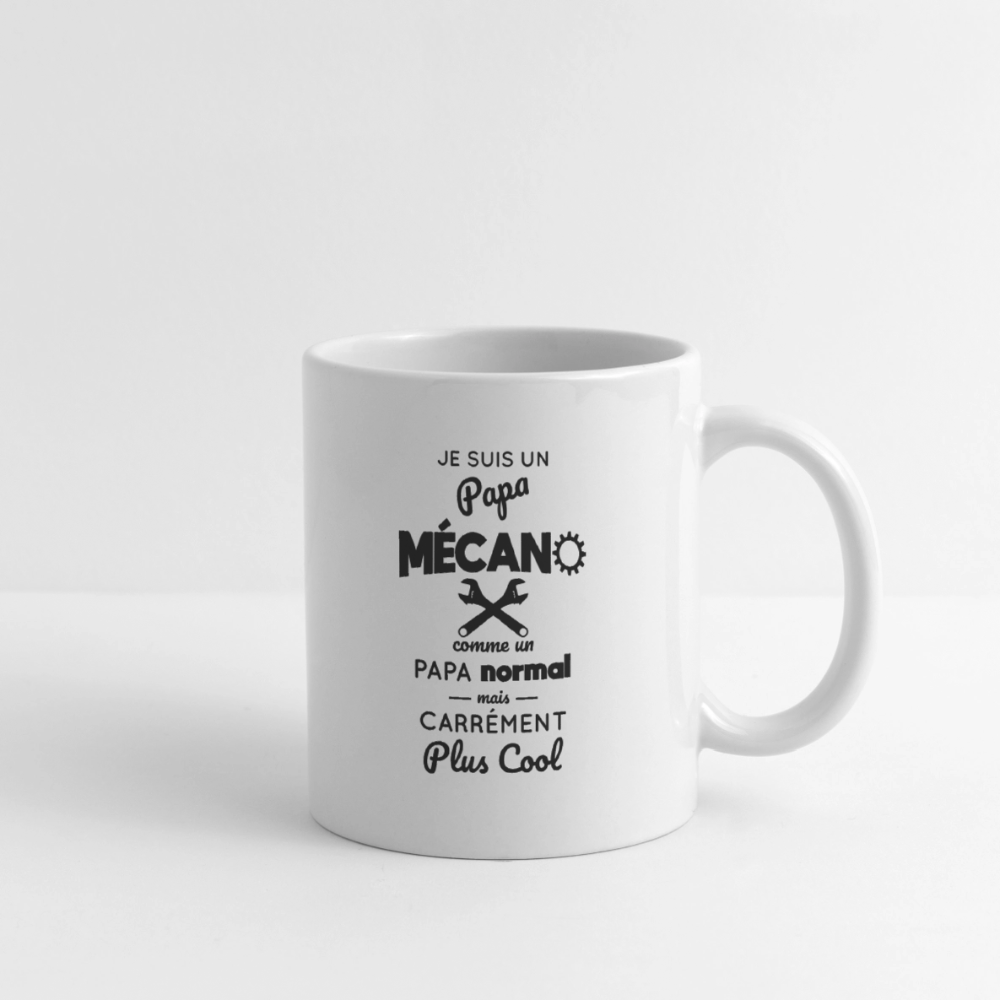 Mug blanc - Papa mécano plus cool - blanc