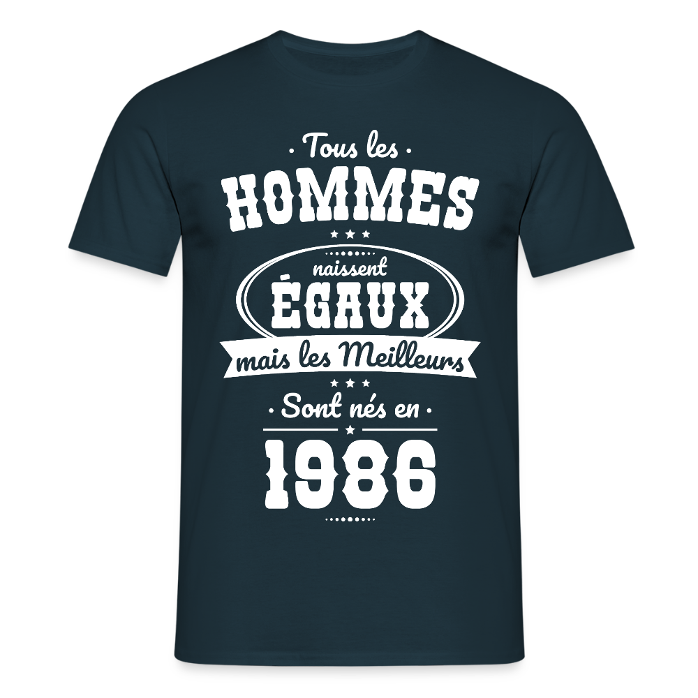T-shirt anniversaire homme 40 ans – Les meilleurs sont nés en 1986 - marine