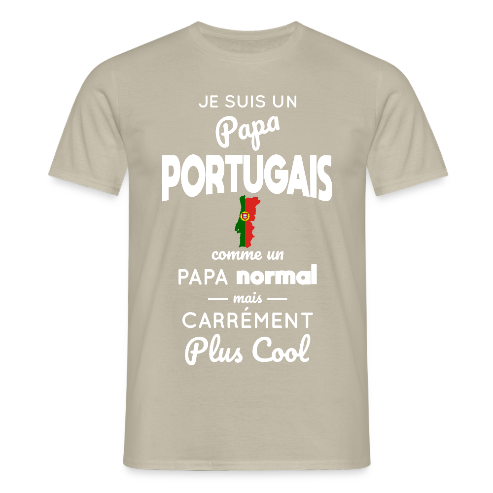 T-shirt Homme - Papa Portugais Plus Cool - beige sable